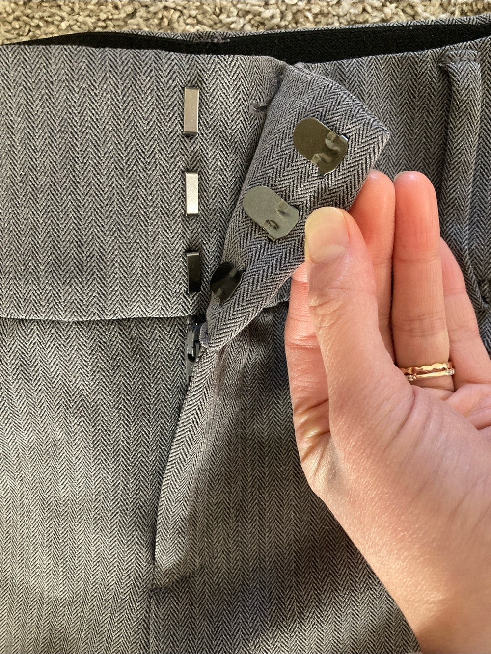 Apt. 9 Gray Women's Herringbone Dress Pants - Picture 4 of 6